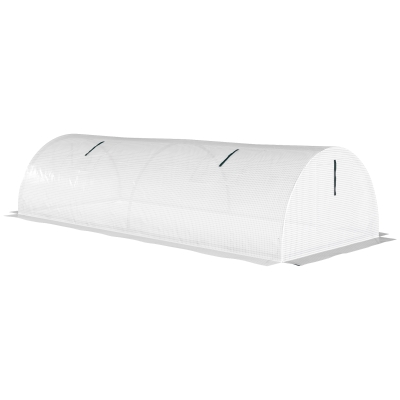 Outsunny Szklarnia foliowa, mini-tunelowa z oknami z siatki, odporna na UV, folia z tworzywa sztucznego, 200 x 80 x 45 cm, Biała