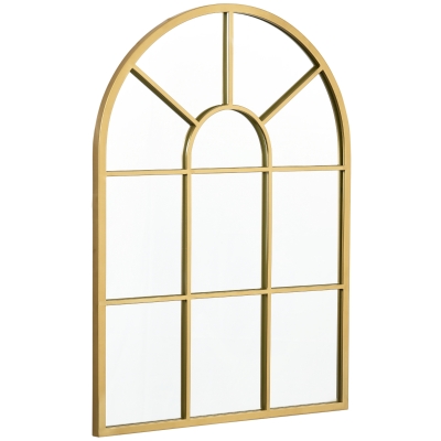 HOMCOM Fensterspiegel mit Metallrahmen, 70 x 2 x 50 cm, goldfarben