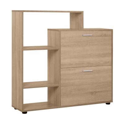 HOMCOM Mobile portascarpe 101.5cm x 25.5cm x 98 Legno Naturale