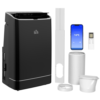 HOMCOM 14000 BTU Mobile Air Conditioner Black 35m²