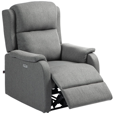 HOMCOM Poltrona Reclinabile Moderna con Poggiapiedi Grigio Scuro