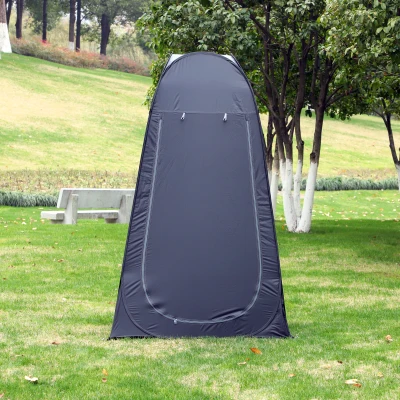 Outsunny Tienda de Ducha Portátil con Bolsa de Transporte para Baño Inodoro 120x120x190 cm Negro