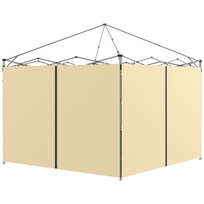 Outsunny Set of Two Gazebo Walls 3x3m Beige