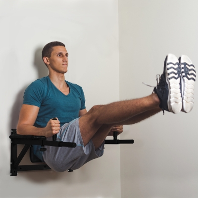 HOMCOM Wall-Mounted Dip Station Pull-Up Rack Home Gym