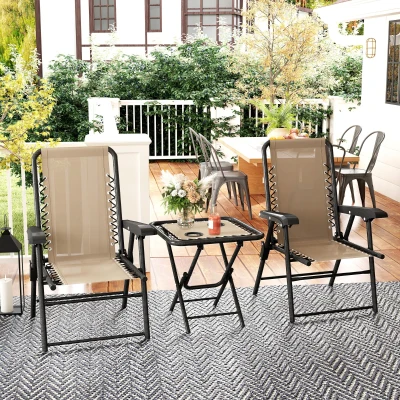 Outdoor Bistro Set 61W x 65D x 91Hcm Khaki