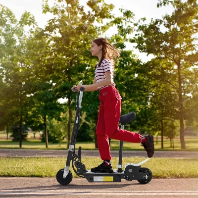 HOMCOM 120W Foldable Powered Scooter Adjustable Black