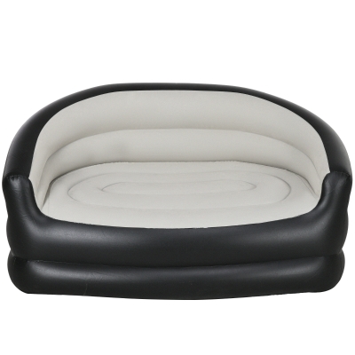 Outsunny Aufblasbares Sofa Luftsessel, 138 x 87 x 71 cm, Grau + Schwarz