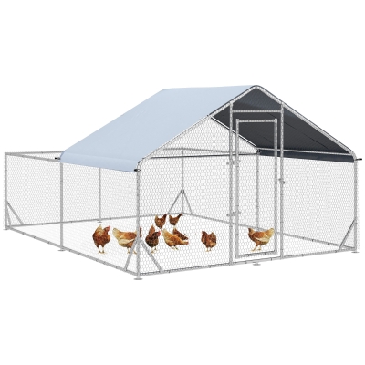 PawHut Walk-In Chicken Run with Roof for Ducks & Rabbits