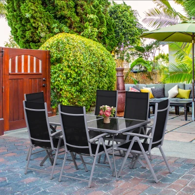 Outsunny Set mobile da giardino 160cm x 86cm x 72cm Nero, argento