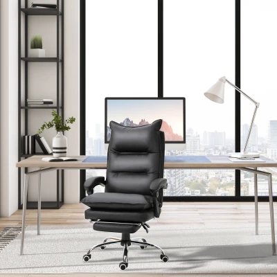 Vinsetto Poltrona da ufficio 66cm x 72cm x 122-130cm Nero