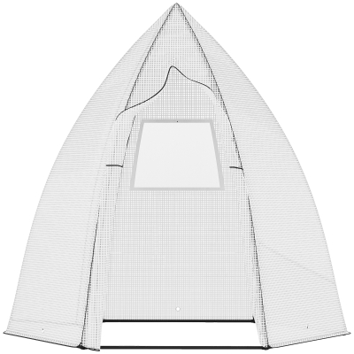 Outsunny Mini Gewächshaus Überwinterungszelt für Pflanzen mit Rolltür Garten Balkon Winterschutz Weiß 160 x 140 x 180 cm