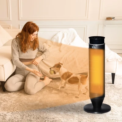 HOMCOM 21" Ceramic Electric Heater 1000W/2000W Portable