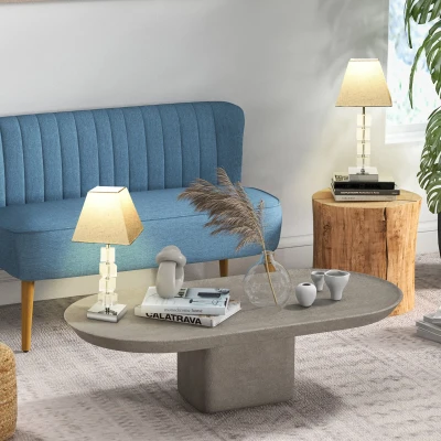 HOMCOM Lampes Cristal Contemporain Ø20x47cm Blanc Beige