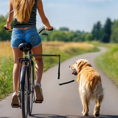dog lead for bicycle Φ2 x 124Lcm Black
