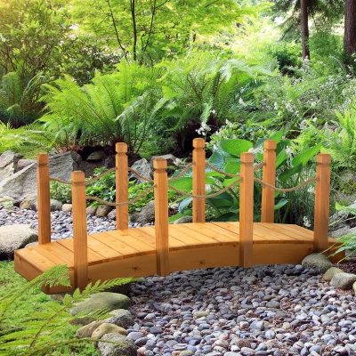 Outsunny Ponticello da giardino 150cm x 58cm x 58.5cm Arancione