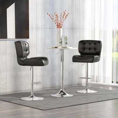 HOMCOM Set sgabello da bar 50cm x 55.5cm x 114cm Nero
