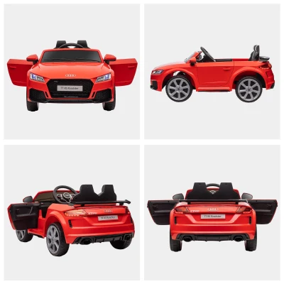 HOMCOM Coche Eléctrico para Niños de 3+ Años Audi TT Eléctrico 12V con Velocidad 3 km/h Mando a Distancia 102x60x44 cm Rojo(m-8)