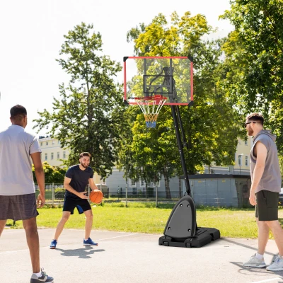 SPORTNOW Adjustable Basketball Hoop Portable Red 2.4-2.9m
