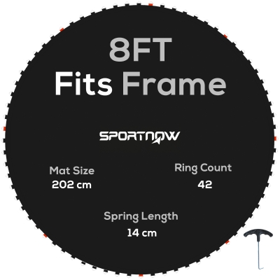 SPORTNOW Trampoline Mat 8ft with 42 V-Hooks & Tool