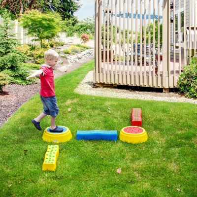 Outsunny Kids Stepping Stones Balance Bridge Non-Slip Multicoloured