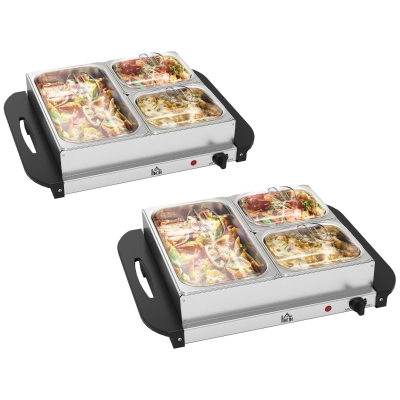 Electric Food Warmer 47.5W x 38D x 15.4Hcm Silver