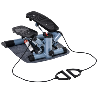 HOMCOM Mini Stepper with Resistance Bands & Mat Fitness