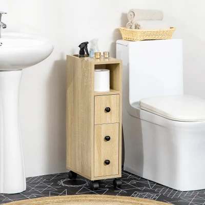 kleankin Armadietto da bagno 18cm x 30cm x 68.5cm Color Rovere