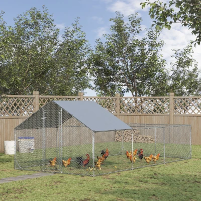 PawHut Pollaio da Giardino 15-18 Galline con Tettoia e Serratura