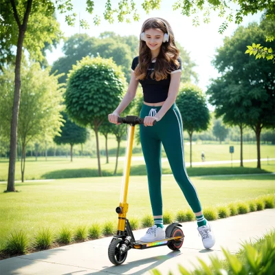 Electric Scooter 78L x 32W x 92Hcm Gold Tone