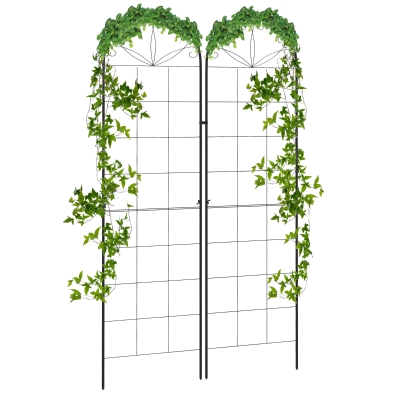 Outsunny Metal Garden Trellis Set of 2 for Climbing Plants