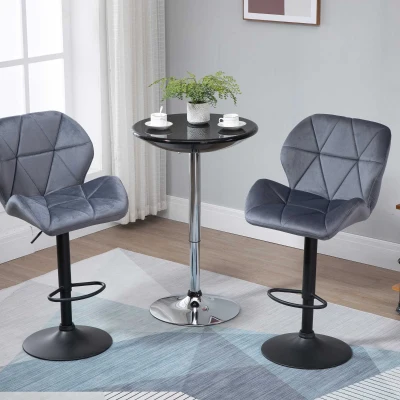HOMCOM Tavolo da Bar 61cm x 61cm x 97cm Nero
