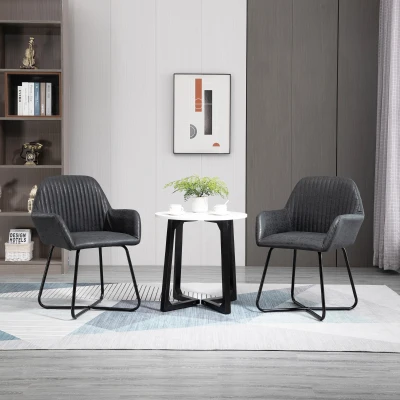 HOMCOM Sedie per sala da pranzo 60cm x 56.5cm x 85cm Nero