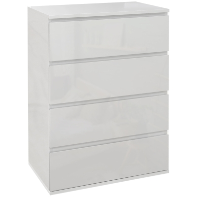 HOMCOM High Gloss 4-Drawer Storage Unit Modern Dresser