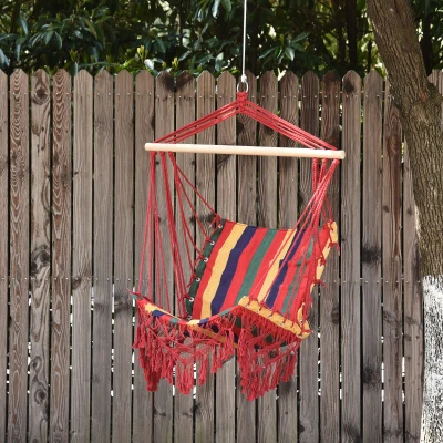Outsunny Sedia sospesa 100cm x 60cm x100cm multicolore