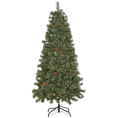 HOMCOM Sapin Noël Artificiel 180cm 450 Branches Vert