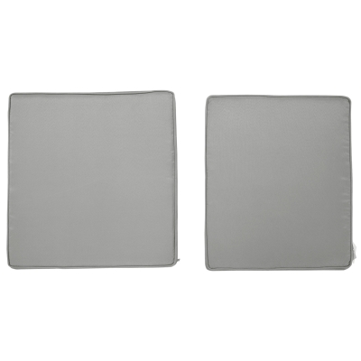 Outsunny Set van 2 zitkussens, 56 x 52 cm stoelkussens met rits, stofhoes, 7 cm dikke vulling, wasbaar Lichtgrijs