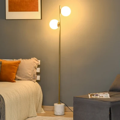 HOMCOM Lampada da terra 35cm x 35cm x 165cm Oro