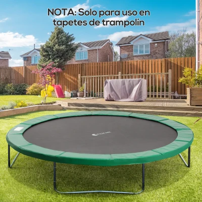 HOMCOM Cubierta de Protección Acolchada para Cama Elástica Borde de Seguridad para Trampolines con Diámetro Ø366 cm Verde