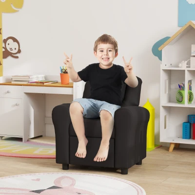 Kids Sofa 62L x 52W x 69H cm Black