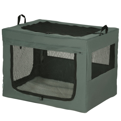 PawHut Sac Transport Animaux Pliable Maille 89,5cm Gris Noir