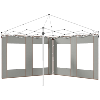 Outsunny Set 2 Pareti per Gazebo 3x6m e 3x3 m con Finestre Grigio