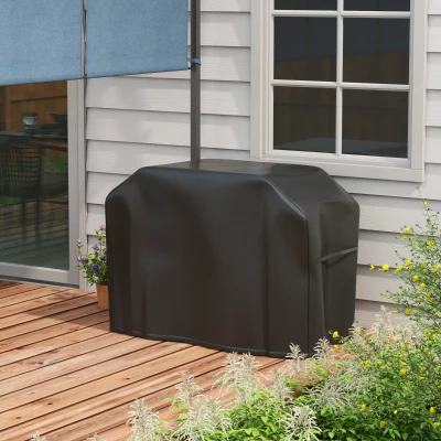Outsunny Copertura Barbecue Rettangolare in Tessuto Oxford Nero
