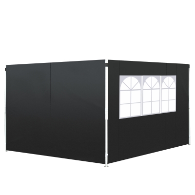 Outsunny 3m Gazebo Exchangeable Side Panels Black