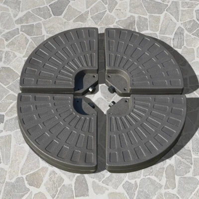 Outsunny Sonnenschirmständer 4-teilig, Schirmgewicht, Schirmständer, Bodenkreuz befüllbar mit Sand/Wasser bis 25/17 kg, Gewichte Sonnenschirmfuß HDPE Kaffee