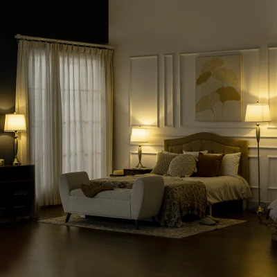 HOMCOM Set con Lampada da Terra e Lampada da Tavolo