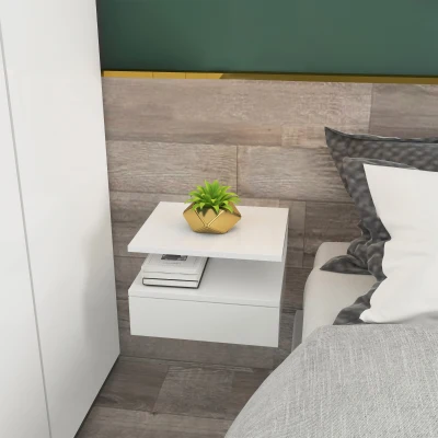 HOMCOM Set 2 comodini 35cm x 32cm x 22.5cm Bianco