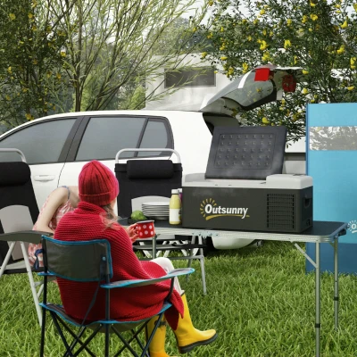 Outsunny 16L Portable Car Fridge -20℃ to 10℃ Black/Grey