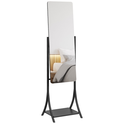 HOMCOM Full-Length Dressing Mirror with Storage Shelf