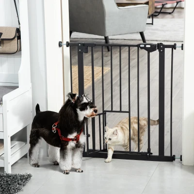 PawHut Cancelletto per Cani Estensibile con Fissaggio Nero