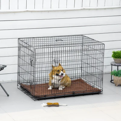 PawHut Cage Transport Chien Métal Noir 107x68x75.5cm